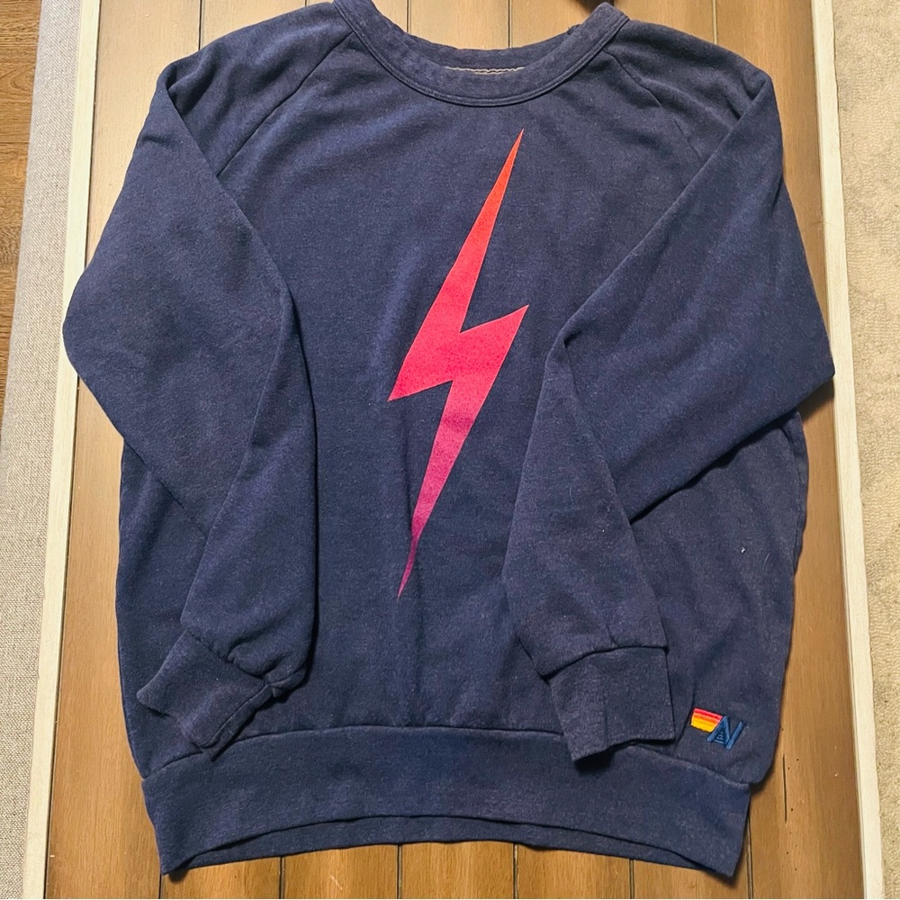 Aviator Nation Sweatshirt Bolt Fade Crew Navy Medium